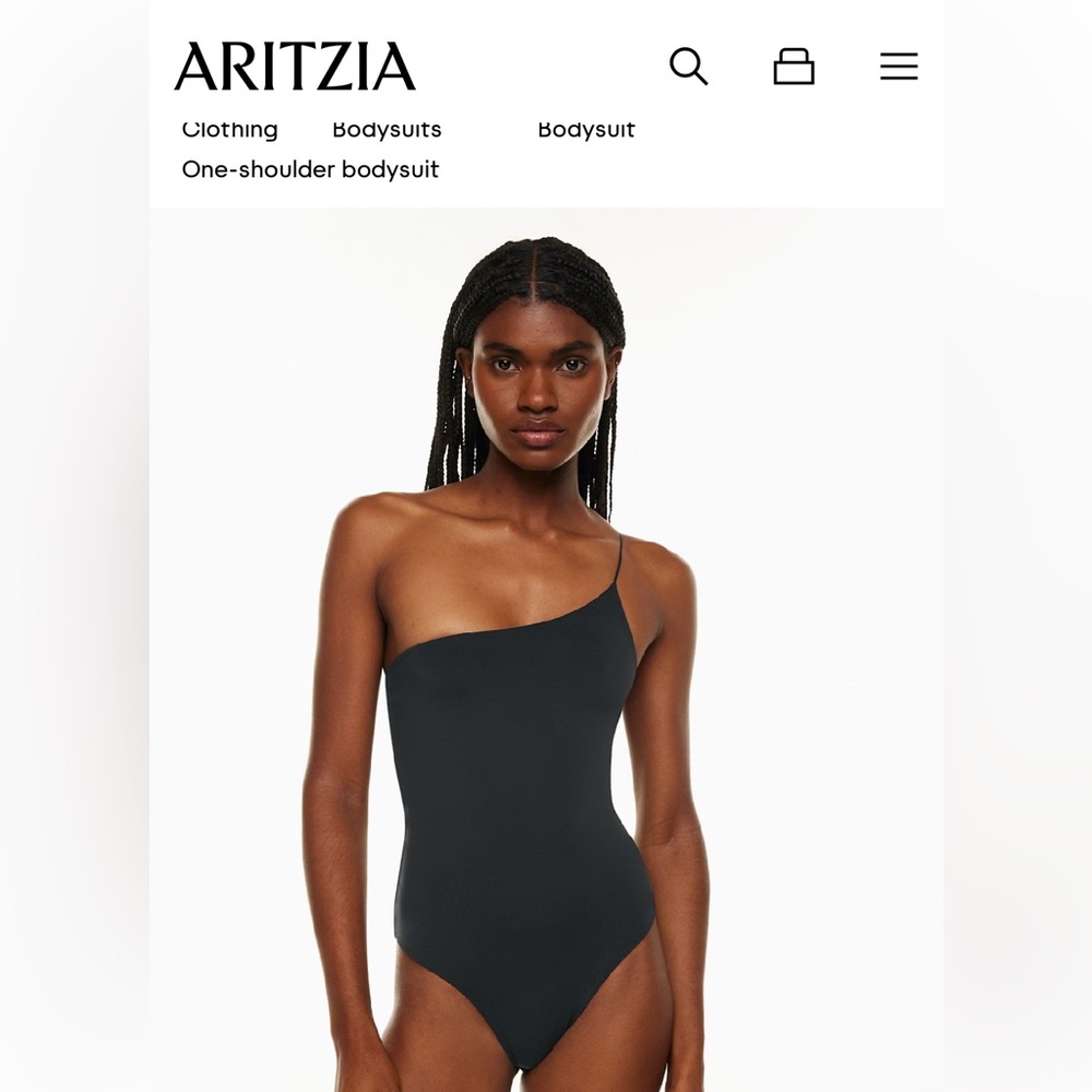 Aritzia One-Shoulder Black Bodysuit